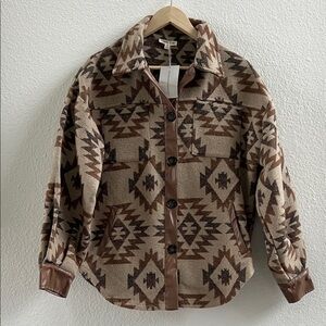 Main Strip Brown Aztec Jacket - NWT S